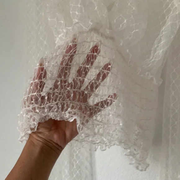 BNWT Free People tulle ivory  blouse sz Small $78 - Picture 2 of 9